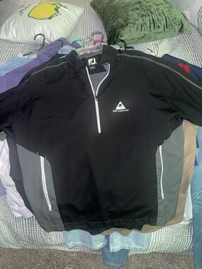 FootJoy Black and Gray Quarter-Zip Golf Pullover